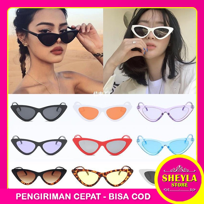 Kacamata Fashion Bentuk Segitiga Mata Kucing / Kacamata Wanita Pria Import / TV-23