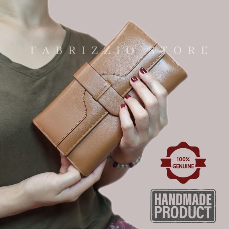 wallet hp wanita dompet ukuran besar dari kulit asli