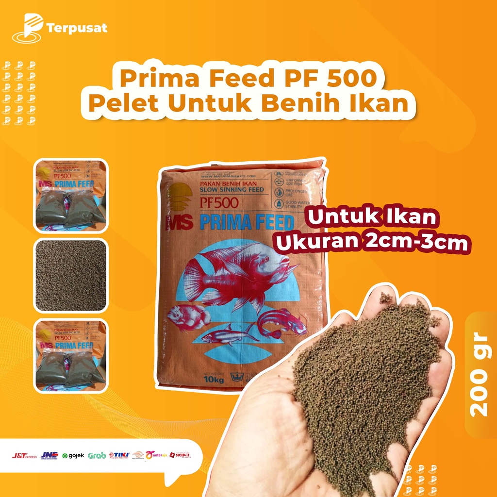 Per 200 Gram PRIMA FEED PF 500 Makanan ikan Pakan Ikan Pelet ikan