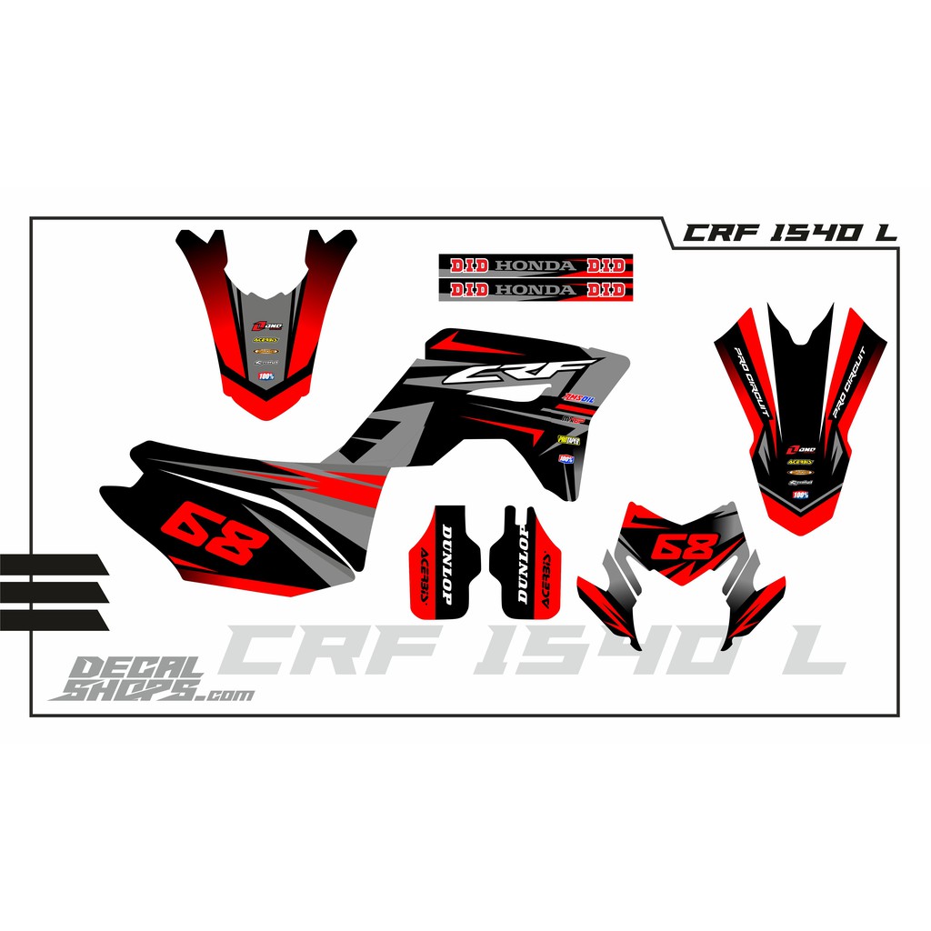 DECAL CRF MURAH DECAL CRF MURAH KEREN DECAL CRF SIMPEL DECAL MERAH HITAM
