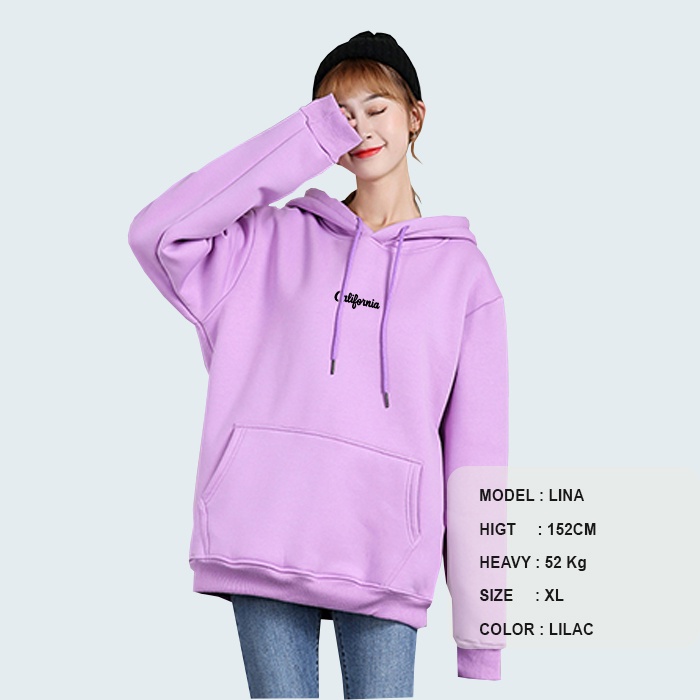 Jaket wanita Korean hoodie sweater licac callifornia big size M L XL XXL XXXL XXXXL XXXXXL