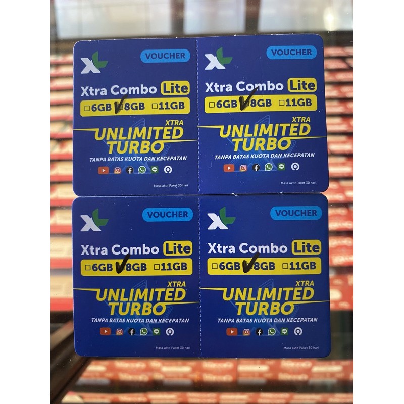 VCR XL COMBO LITE 11GB 8GB KUOTA UTAMA 2GB LOKAL 4G UNLIMITED [ CEK HARGA GROSIR ]