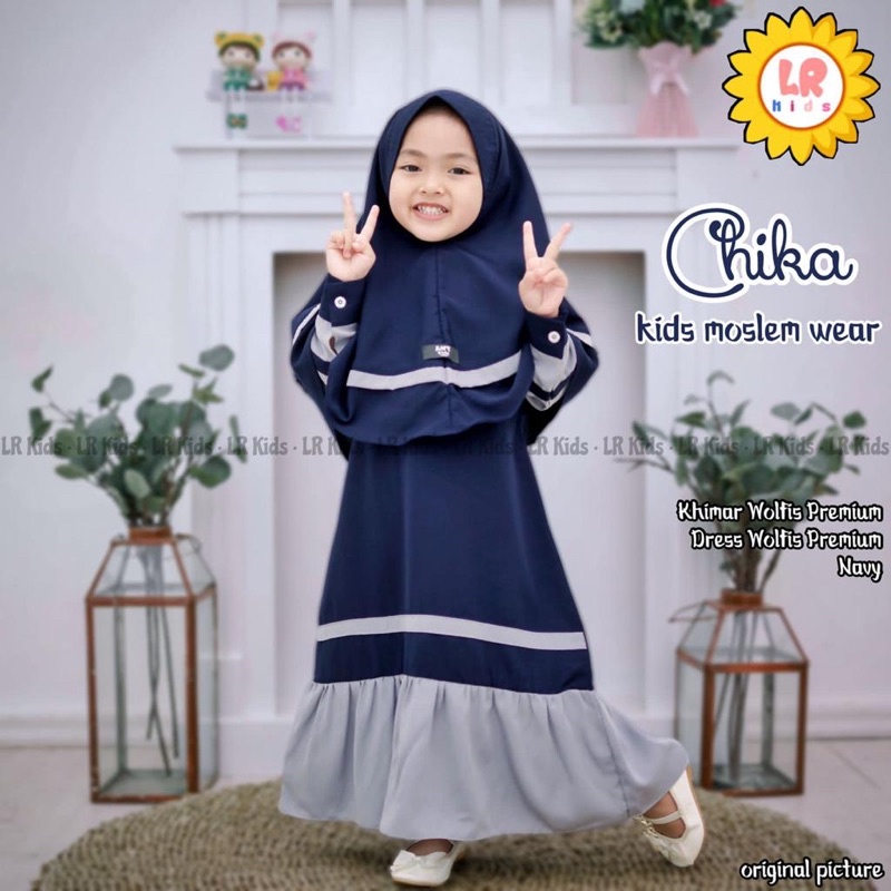 Gamis Anak Bahan Wolfis • CHIKA KIDS MOSLEM BY DS FASHION