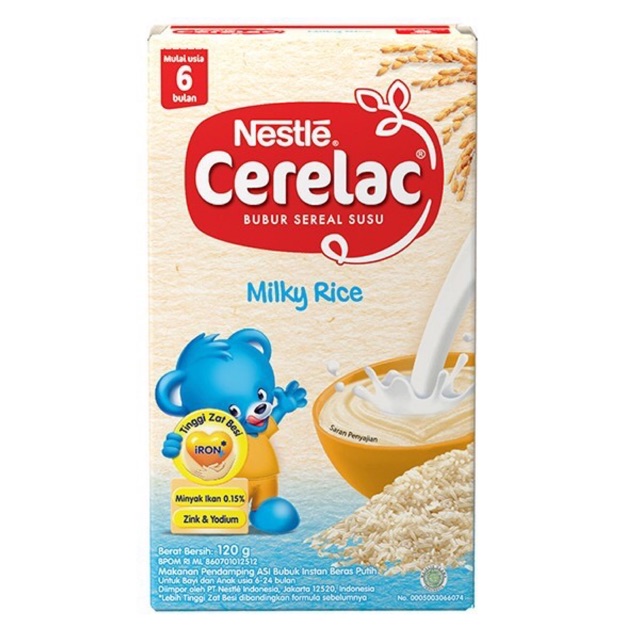 NESTLE CERELAC BUBUR SEREAL SUSU MILKY RICE 120 GRAM