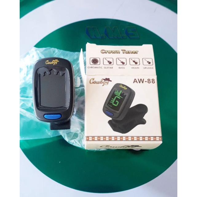 Digital Tuner Gitar Bass Ukulele Biola Merk Cowboy import Tipe AW-88 Tuning Alat Stem Gitar Jepit