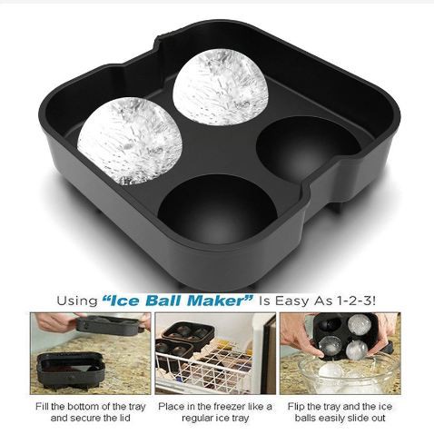 [Toserba_Emak] -  TEENRA Cetakan Es Batu Ice Ball Maker Silicone - TW-159 - Black