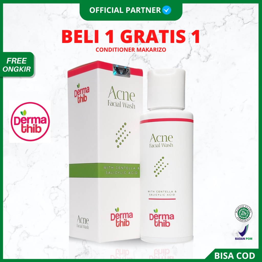 [ Agen Resmi ] Dermathib Acne Facial Wash - Sabun Cuci Muka Bekas Jerawat With Centella Asiatica dan Salicylid Acid