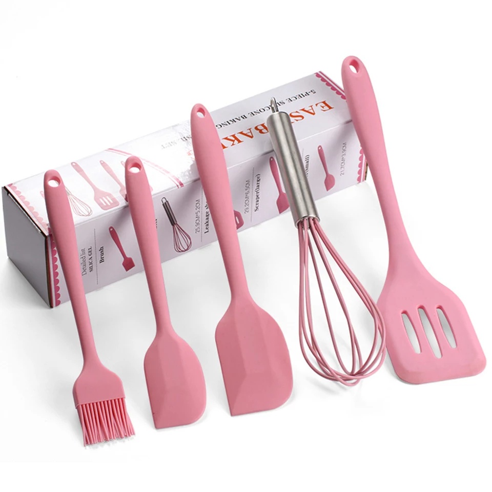 Spatula set isi 5 pcs sodet sutil kocokan kuas silikon/Kitchen utensil set isi 5 pcs