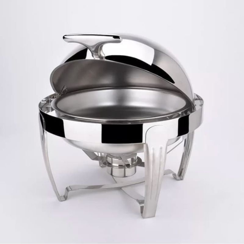 ROLL TOP  bulat prasmanan hotel 6,8 liter / Chafing dish bulat tempat pemanas prasmanan hotel 6,8 liter / prasmanan bulat stainless 6liter