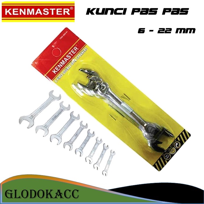 Kunci Pas Pas Set 8 pcs Original Kenmaster 6-22 mm Double Open End Wrench