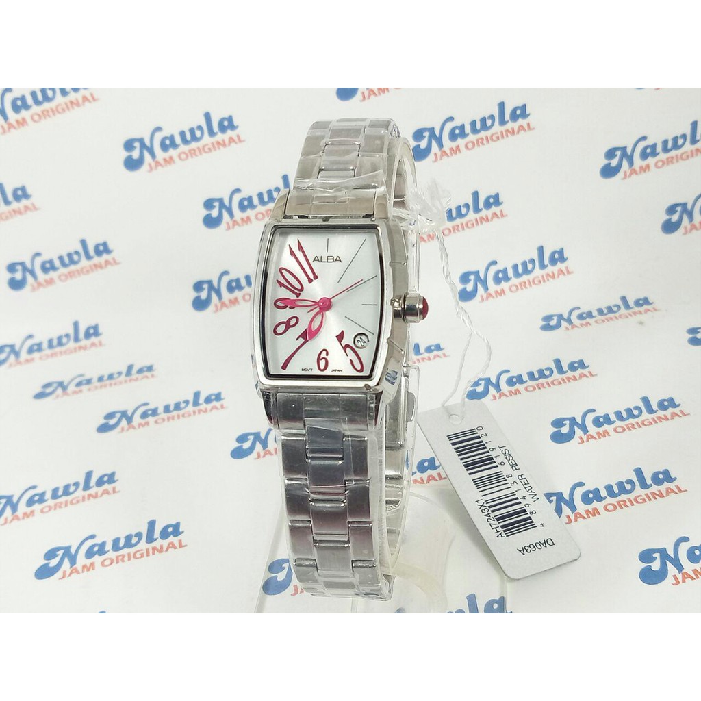 Alba Ladies AH7243X1 Rectangle Case White Dial | Jam Wanita AH7243