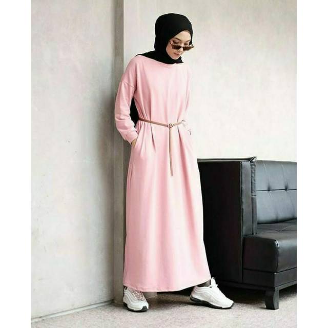 Maxi dress molly mg realpict saku kiri kanan (no belt) fit to L-XL