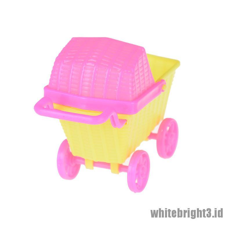 (white3) Miniatur Trolley Belanja Untuk Aksesoris Rumah Boneka