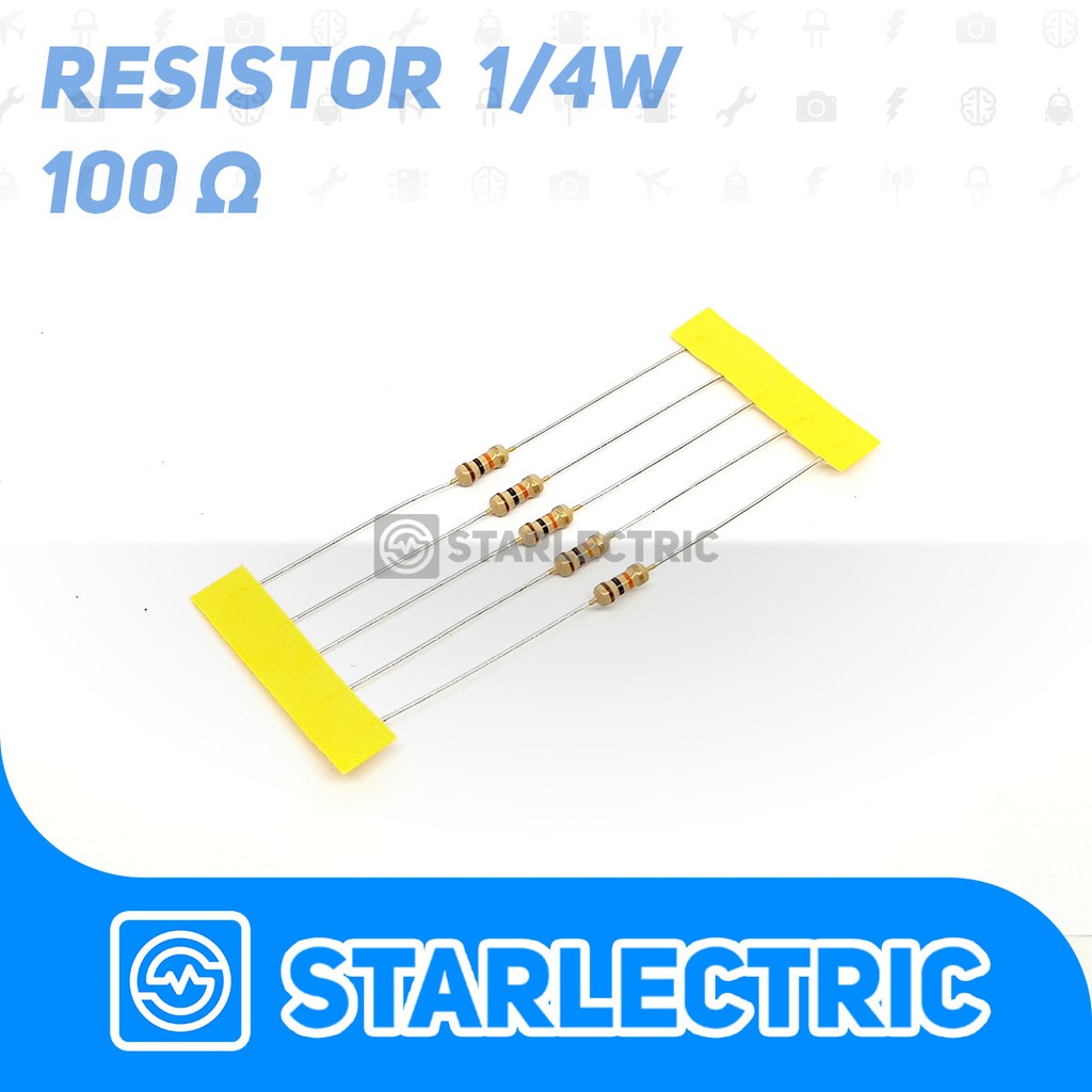 Resistor 100 100R Ohm 1/4 W 5% 5pcs/pack