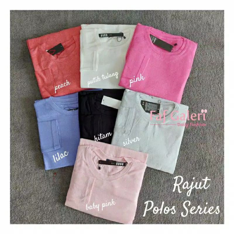 Baju Rajut Warna Polos Series - Atasan Tangan Panjang Pria Wanita