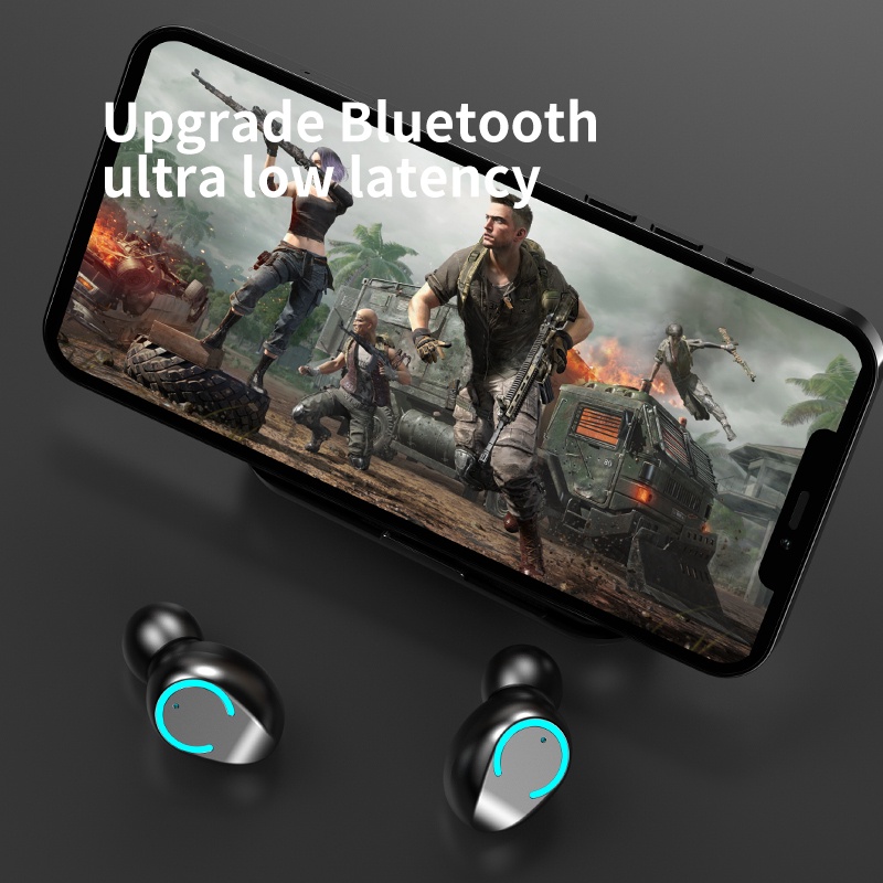 ⚡YZ Headset Bluetooth TWS Earbud Wireless Earphone 5.0 Headset Handfree Gaming Headphone Tahan Air Touch Control Layar Digital LED dengan Mikrofon 3500MAh Charger Kotak COD