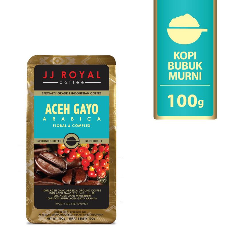 

JJ Royal Coffee Aceh Gayo Arabica Ground (Kopi Bubuk) Bag 100g