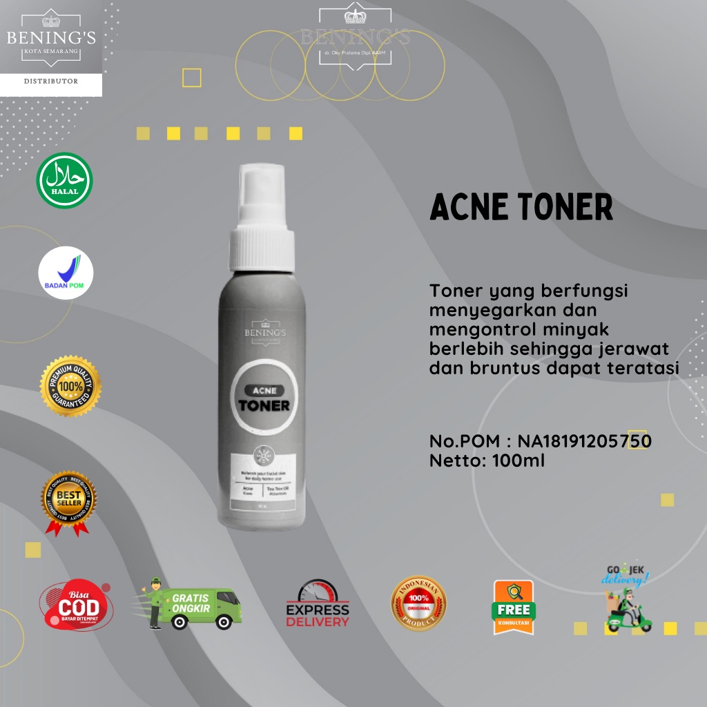 Acne Exclusive Toner Benings Indonesia Skincare by Dokter Oky Ukuran 100 ml