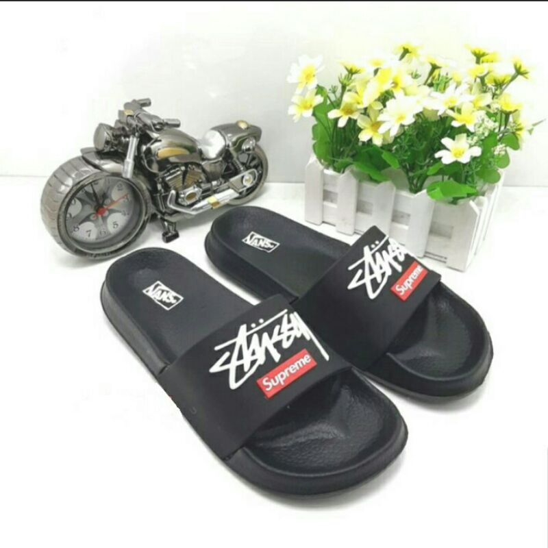 SANDAL PRIA / SANDAL WANITA / SANDAL KARET / SANDAL FLAT SUPREME STUSY