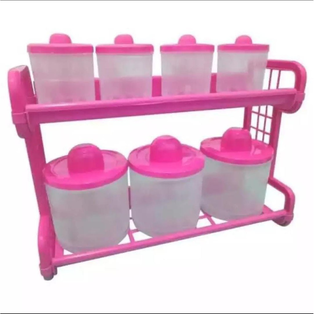 Rak Bumbu Dapur/Tempat Bumbu 2 Susun/1 Set Rak Dan Tempat Bumbu/Kitchen Set