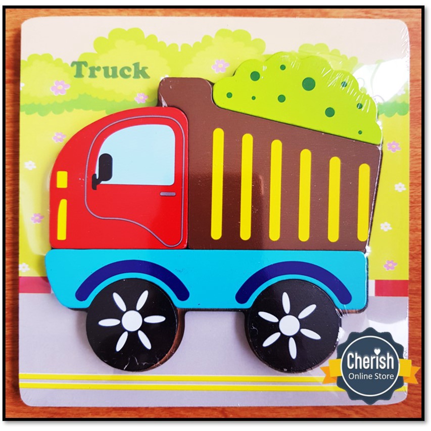 Mainan Pazel Puzzle Kayu Anak Seri Kendaraan - Wooden Puzzle - PK-005