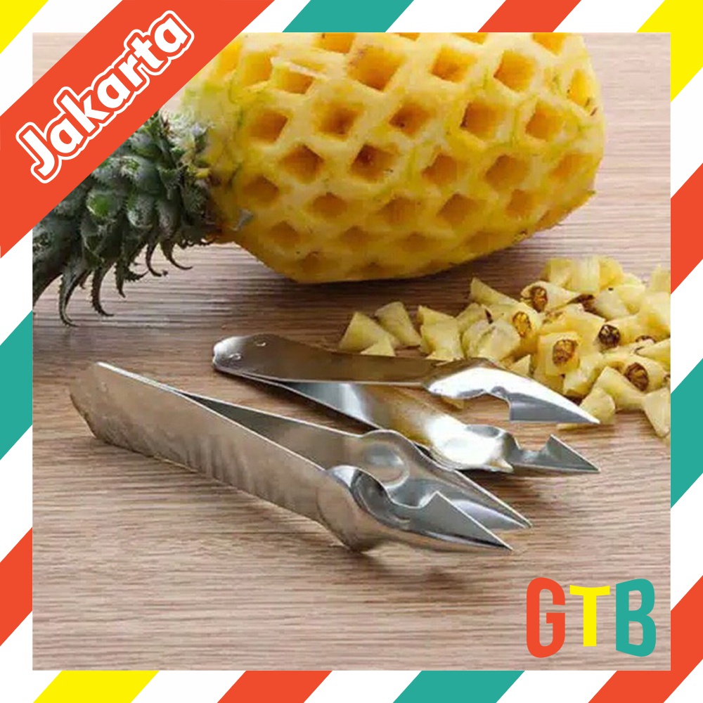 ❤GTB❤ Capitan Penjepit Pengupas Mata Nanas Dapur Stainless Steel Pineapple Seed Remover Cutting NNS R658