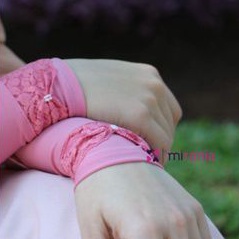 Handsock Argun Mirania - Original Manset Tangan Premium Renda Brukat Brokat Nikahan Marun Pink abu