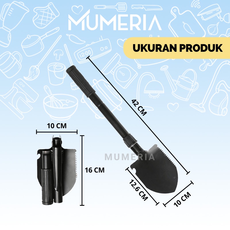 【COD】 Sekop Cangkul Pacul Gergaji Lipat` Portable Mini Survival Kit