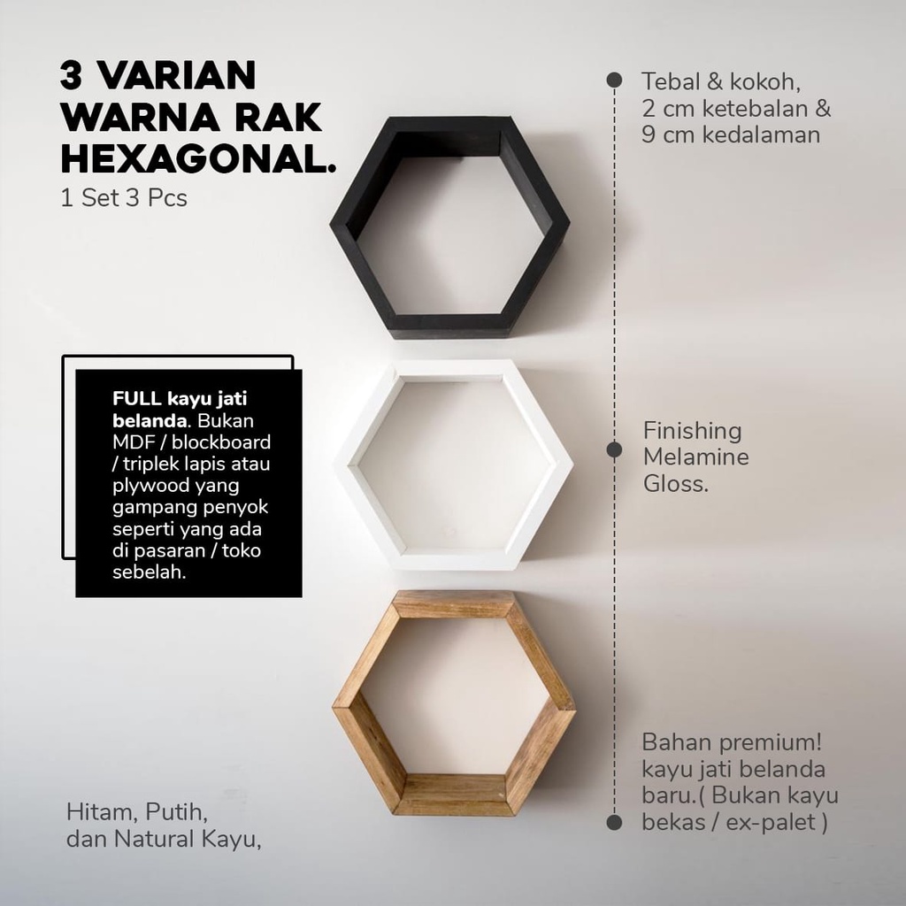 Rak Dinding Hexagonal Rak Hias Rak Minimalis