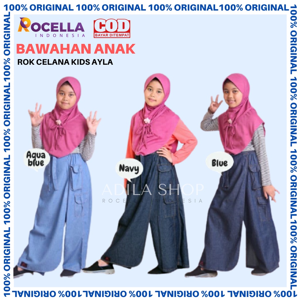 (BISA COD) Rocella Rok Celana Ayla/Rocella Ayla/Rok Celana Jeans Anak/ Rok Celana Denim Anak
