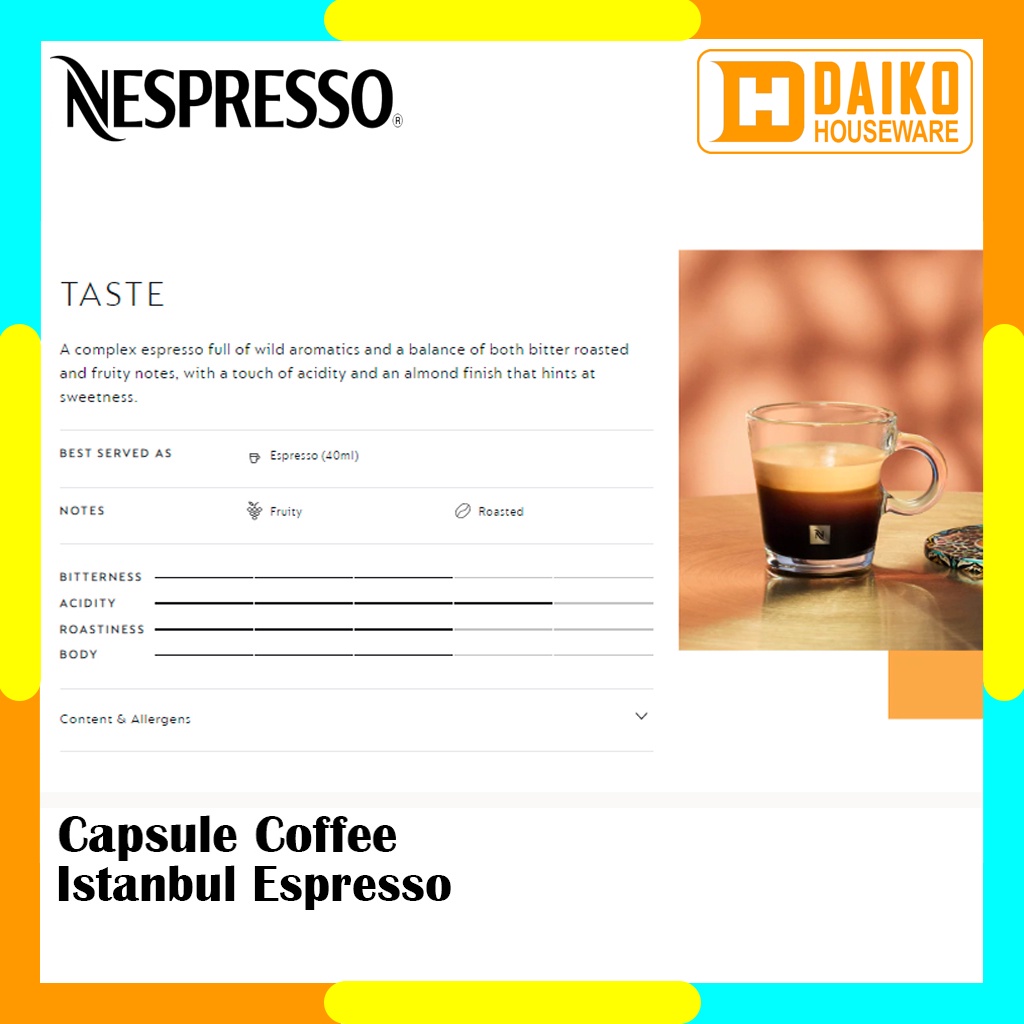 Capsule Nespresso Istanbul Espresso Original Nestle 1 Pack - Coffee World Explorations Kopi Kapsul Expired Panjang