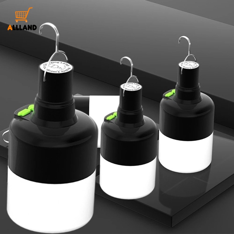 1 Pc Lampu Bohlam LED USB Rechargeable Bahan ABS Dengan Kait Untuk Camping