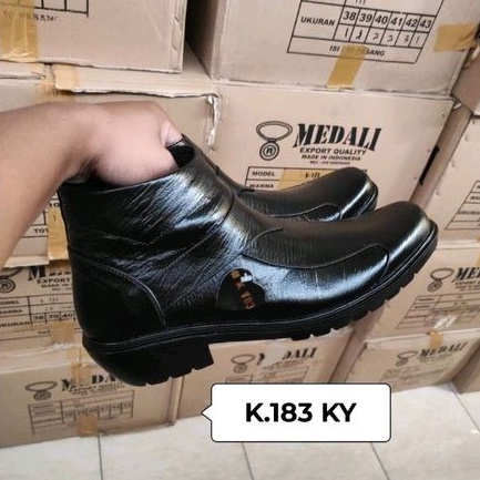 Sepatu kulit pria PDH boots Polri TNI Seccurity ASN sepatu kerja formal tampil lebih keren