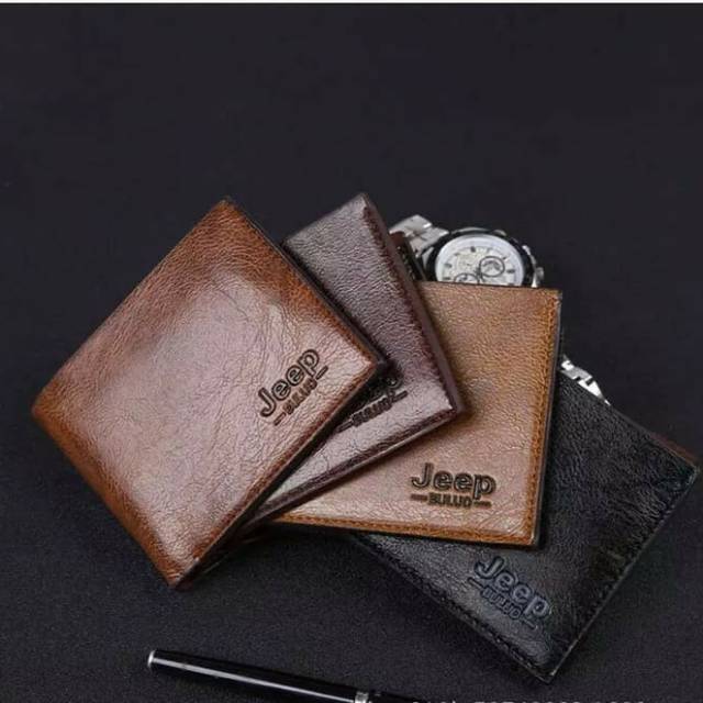 Premium for man Dompet Lipat Pendek Kulit Jeep Buluo