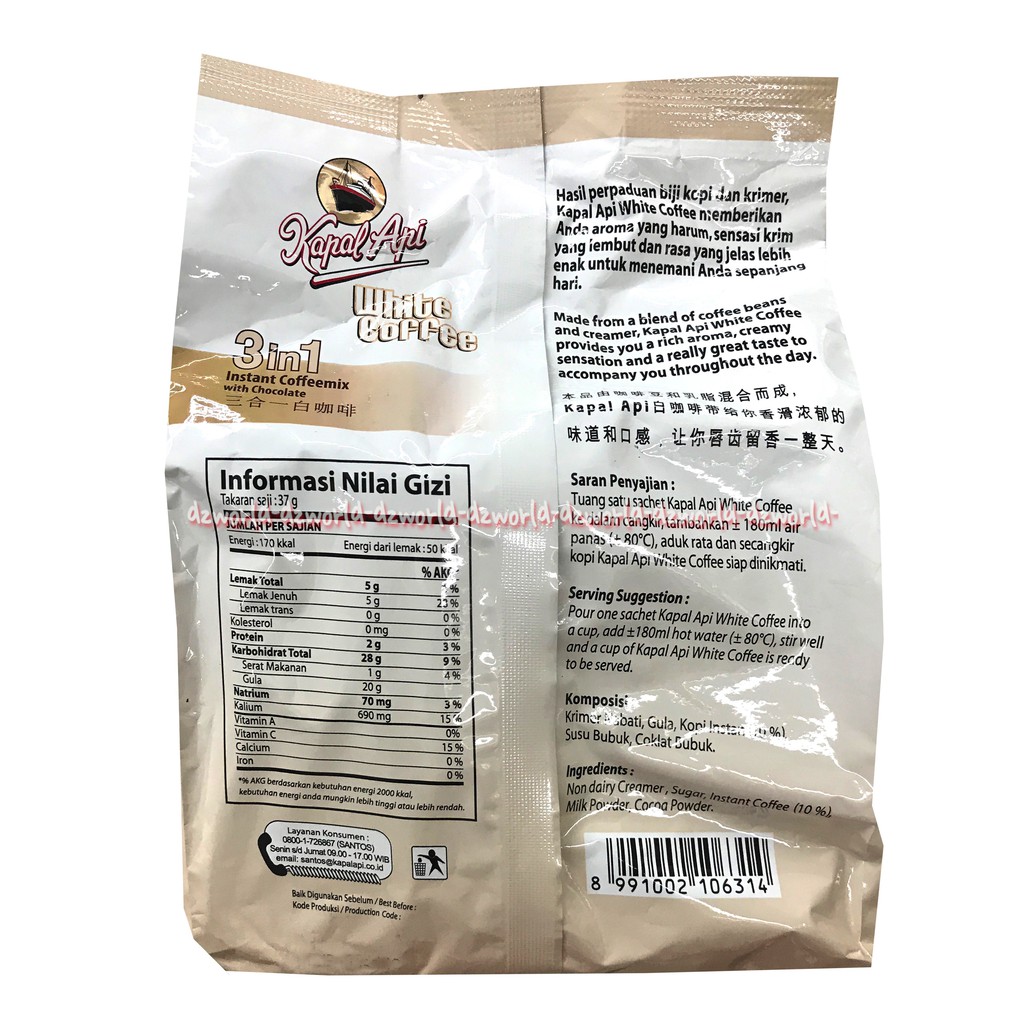 Kapal Api White Coffee Isi 12Sachet Kopi Kapalapi 3in1 Kopi Bubuk Putih Instan 3 in 1 Whit Cofee 12 pcs