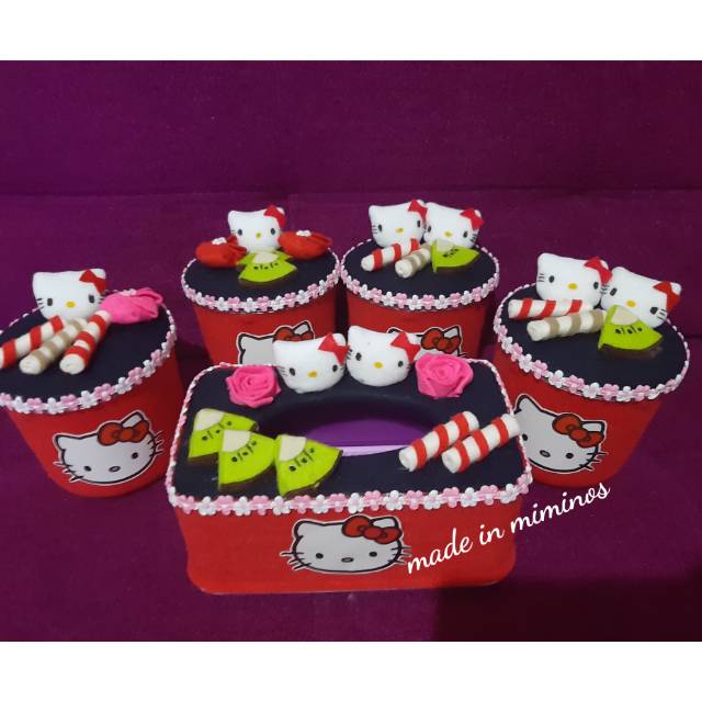 Toples kitty , toples hias lebaran , toples flanel , set toples lebaran