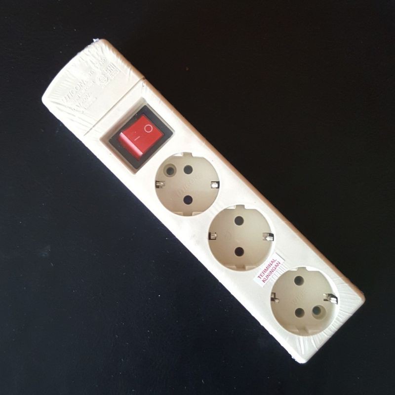 STOP KONTAK 3 LUBANG UTICON ARDE + SAKLAR TANPA KABEL