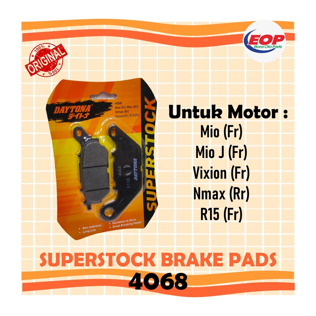 Brake Pad Daytona SuperStock 4068 Mio,xeon rc,Jupz1,Mx135,vixion,Byson,Nmax,R15,NVL