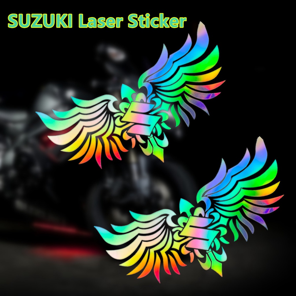 Stiker Laser Motif Sayap Untuk Dekorasi Jendela Samping Mobil SUZUKI GSX GSR SV650A Skydive K1 K2 K3 K4 K5