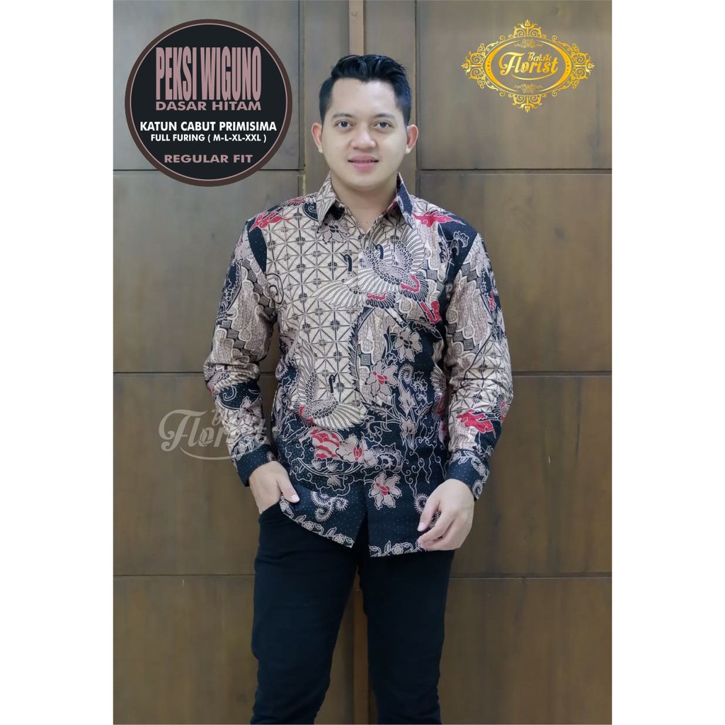 PEKSI WIGUNO PINK SOF PASTEL KEUNGGUAN kemeja batik pria lengan panjang terbaru ORIGINAL BY FLORIST