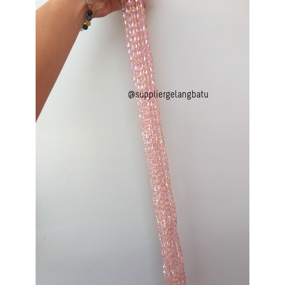 kristal Tetes ceko 13mm x 8mm LIGHT PINK beads crystal cokelat PREMIUM aksesoris craft bahan grosir