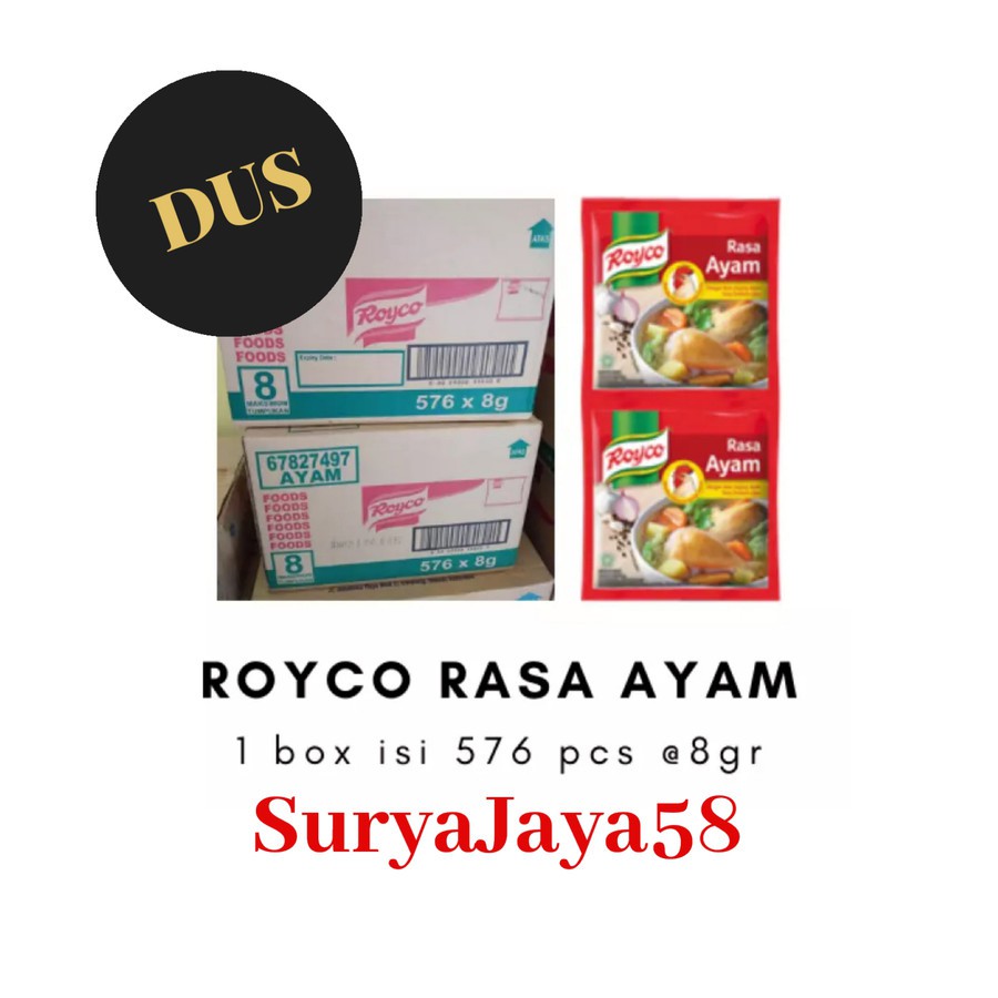 

Penyedap Rasa Royco Ayam Rencengan @9gr| Penyedap Rasa Royco Sapi Rencengan @9gr | Dus/Kartonan