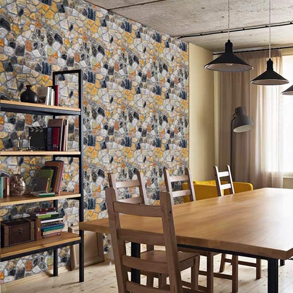 Wallpaper Dinding Motif Batu Kerikil Ukuran Panjang 10Meter x Lebar 45CM