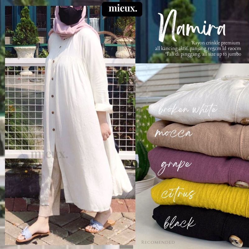 NAMIRA tunik polos original mieux tunik yang lagi hits adieva ori naura moela