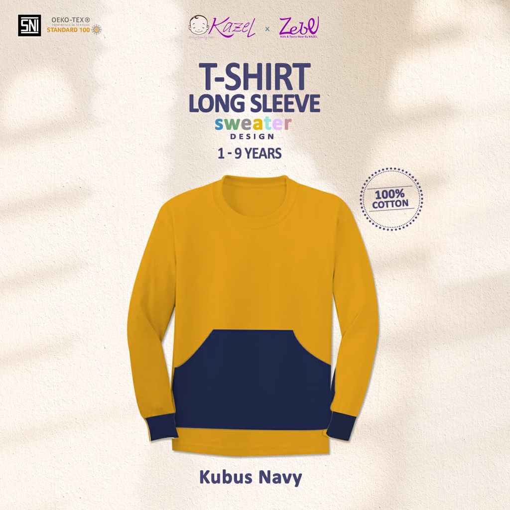 Kazel X Zebe Tshirt Long Sleeve - Sweater Design/Kaos anak murah