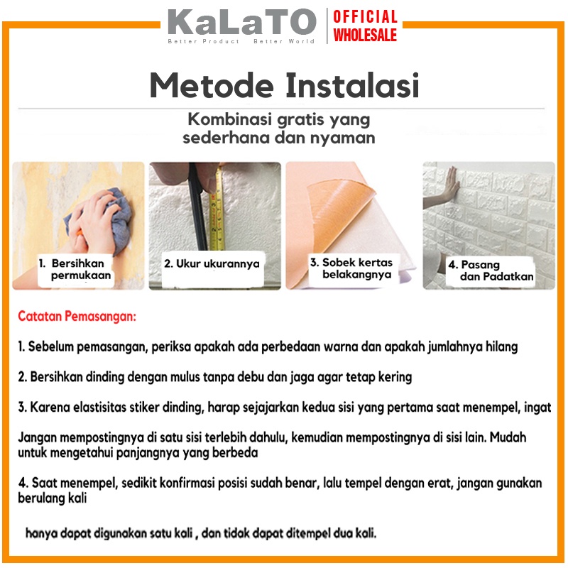 (KaLaTO) Wallpaper dinding 3d motif gambar wallfoam Dekorasi Kamar murah 70x77cm-2