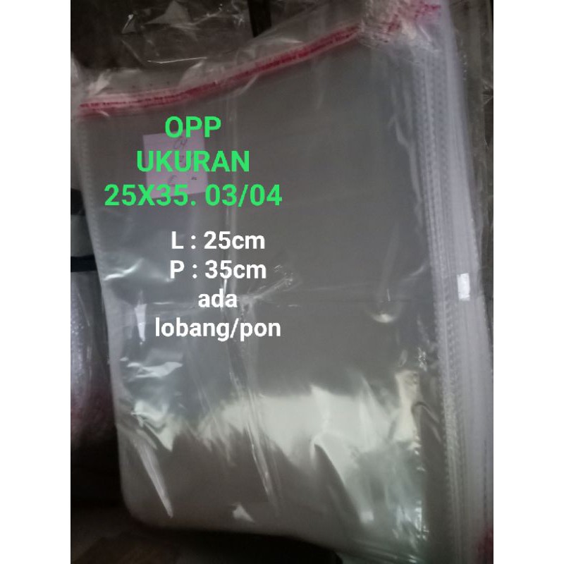 ( COD ) PLASTIK OPP UKURAN 25X35. 03/04 PON (500LEMBAR)