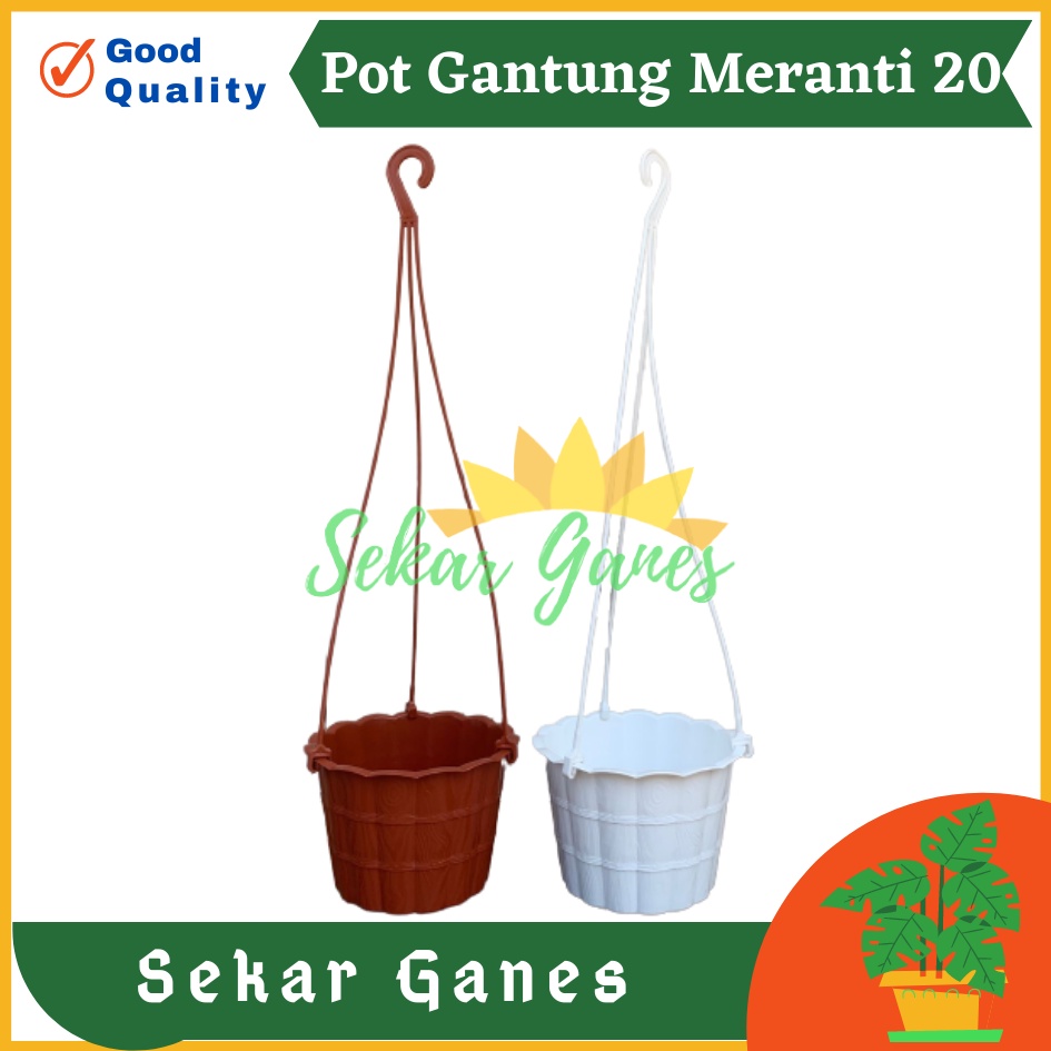 Pot Gantung Meranti 20 Putih Merah Bata Merah Coklat Terracota Terracotta Pot Bunga Gantung Motif Gentong Mirip Country Murah Termasuk Tali Pot Bunga Gantung Murah Grosir Unik Plastik Putih