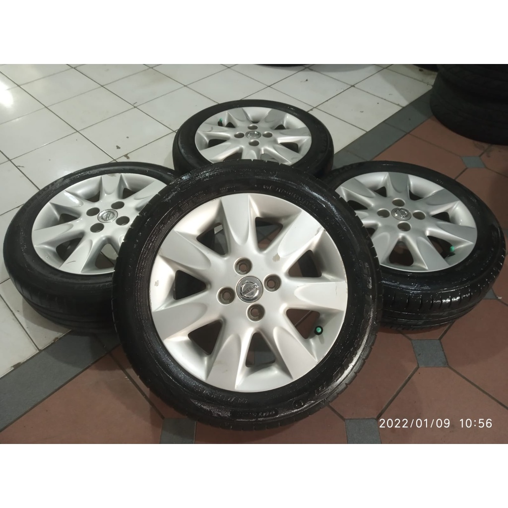 velg mobil bekas copotan nissan ring 15 plus ban baut 4x100