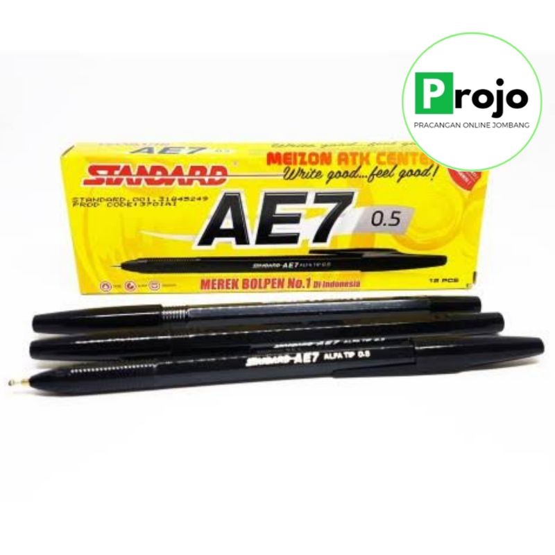 

Pulpen Standard AE7 Alfatip Bolpoin Hitam Ecer